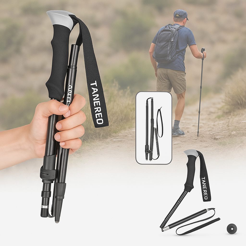 Bâtons de randonnée pliables et réglables pour trekking et randonnée